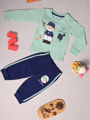 harya Baby Boys & Baby Girls Casual T-shirt Pyjama(Green)