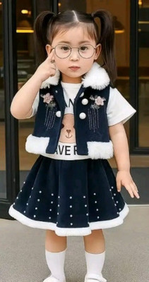 aulbo Baby Girls Casual Jacket Skirt(Blue)