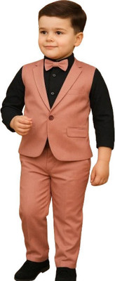 Elite Elegance Apparel Boys Party(Festive) Bodysuit Waistcoat(Pink)