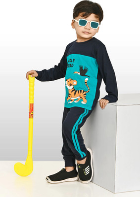 carrydreams Boys & Girls Casual T-shirt Trouser(SEAGREEN)