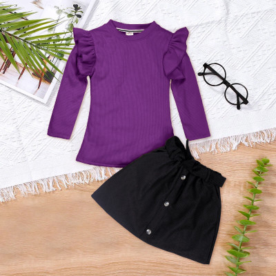 Minicharm Baby Girls Party(Festive) Skirt Skirt, Top(Purple)