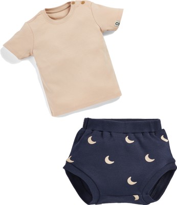 Sprog Collection Baby Boys & Baby Girls Casual T-shirt Shorts(Sandal + Moon)