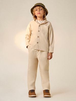 JUNIORS by Babyshop Boys Casual Shirt Pant(Beige)