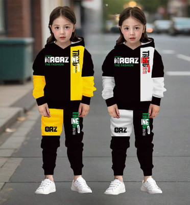 DRUZZEE Baby Boys & Baby Girls Casual T-shirt Track Pants(YELLOW-WHITE)