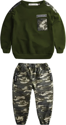 ANIKA CREATIONN Boys Casual T-shirt Pant(GREEN)