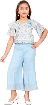 LEI CHIE Girls Party(Festive) Top Pant(Blue, White)