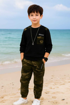 Rukku Baby Boys & Baby Girls Casual T-shirt Track Pants(BLACK)