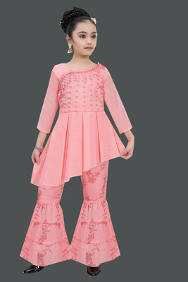 CLOTH ADDA Girls Party(Festive) Top Pyjama(Pink)