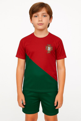 BUGOAT Boys & Girls Casual T-shirt Shorts(Red)