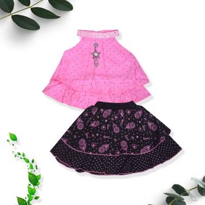 STAJMINADRESSES Baby Girls Party(Festive) Top Skirt(Pink)