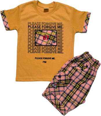 Parrot King Baby Boys & Baby Girls Casual T-shirt Shorts(Yellow)