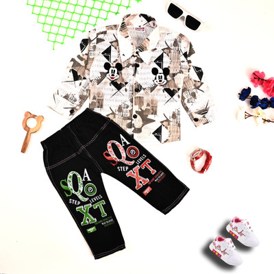 KJD Baby Boys Party(Festive) Shirt Jeans(Green)