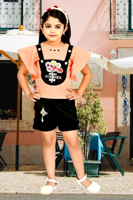 stylelife Girls Casual Top Pant(ORANGE)