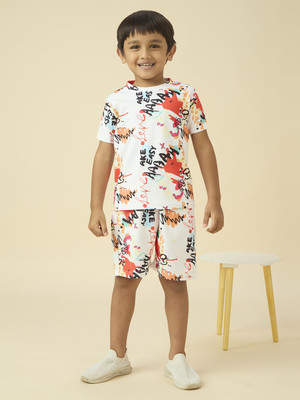 Miss & Chief Boys Casual T-shirt Shorts(WHITE)