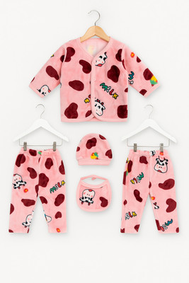 Fly Step Baby Boys & Baby Girls Casual Top Pyjama(Oragne)