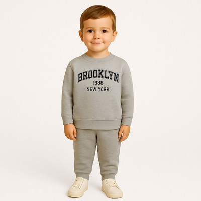 FASTCRY Boys & Girls Casual Sweatshirt Pant(Grey)