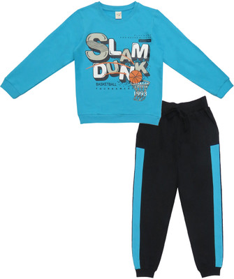 Clothe Funn Boys Casual Sweatshirt Track Pants(T.Blue & Black)