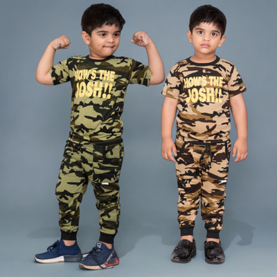 TINY TOON Boys Jungle Book Casual T-shirt Pyjama(Brown & Green)
