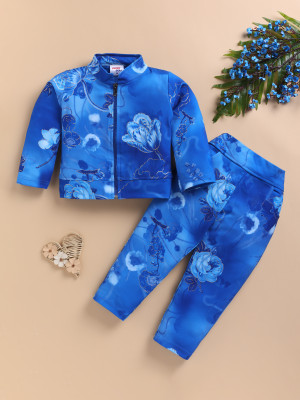 LACKii DOLL Baby Girls Casual Sweatshirt Sweatpant(Blue)