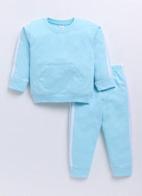 carrydreams Boys & Girls Casual T-shirt Trouser(SKYBLUE)