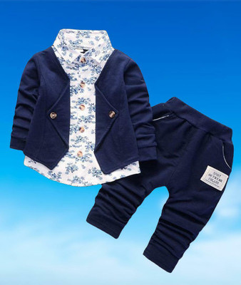 Fabmytra Baby Boys Party(Festive) Jacket Pant(Blue)