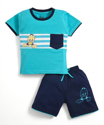 Wonder Klothes Baby Boys Casual T-shirt Pant(Blue)