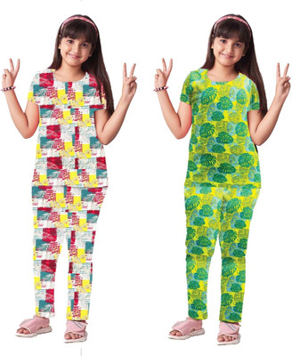 BARATHIDEVI TEXTILE Girls Casual Top Pant(COMBO4)