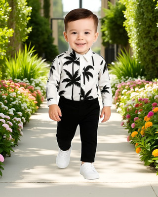 menvy Baby Boys Party(Festive) Shirt Pant(WHITE FLOWSOME PATTERN)