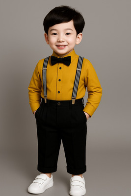 Bleckz Someck Boys Party(Festive) Shirt Pant(Yellow)