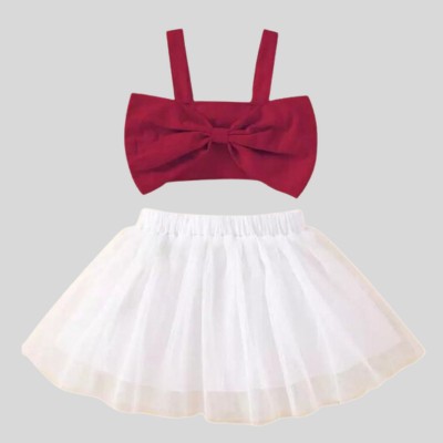 styleart Baby Girls Party(Festive) Top Skirt(Maroon)