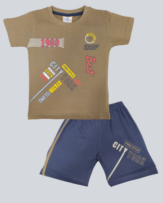 FASHION GRAB Baby Boys & Baby Girls Casual T-shirt Shorts(COFFE)