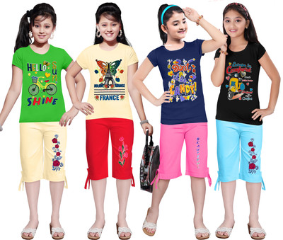 KS KOARRA Girls Casual T-shirt Track Pants(199 MULTICOLOURRS)