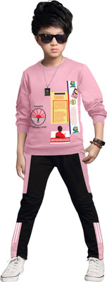 DRUZZEE Boys Casual T-shirt Pant(BABY PINK)