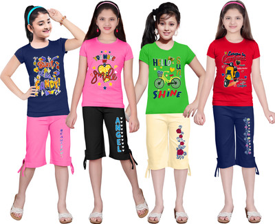 KS KOARRA Girls Casual T-shirt Track Pants(169 MULTICOLOURRS)