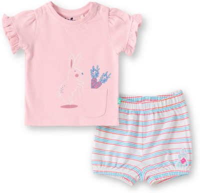 JusCubs Baby Girls Casual Top Shorts(Pink)