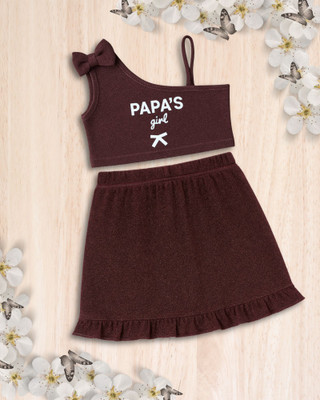 ADDYVERO Girls Party(Festive) Top Skirt(Rosewood Maroon)