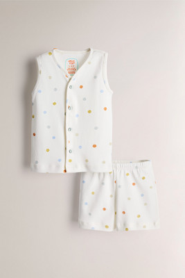 uncle fox Baby Boys & Baby Girls Casual Vest Shorts(OFF White)