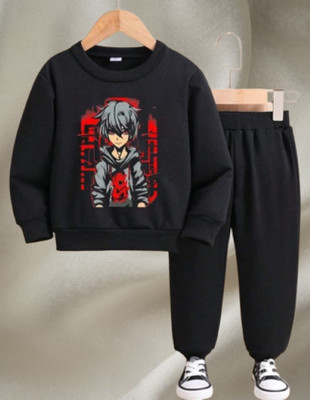 WINGS 2 FLY Boys & Girls Casual T-shirt Pant(Black)
