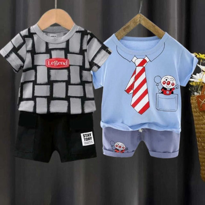 CALCUTTA FASHION Baby Boys & Baby Girls Casual T-shirt Shorts(Multicolor)