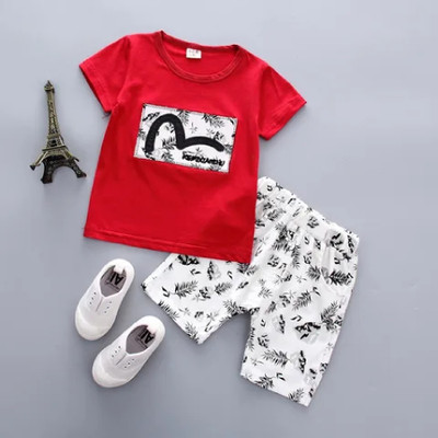 SANWARIA CLUB Baby Boys Casual T-shirt Shorts(RED, WHITE)