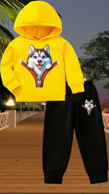 HouseOfCommon Baby Boys & Baby Girls Casual Sweatshirt Pant(Yellow)