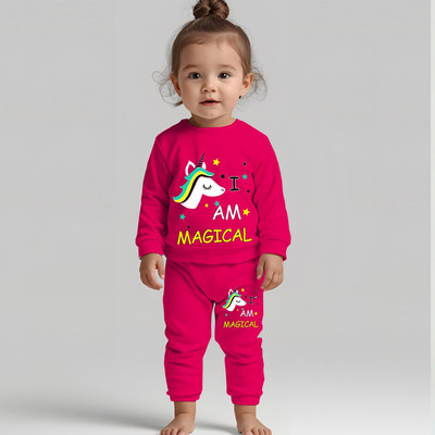 MINI MYN Girls Casual Sweatshirt Pyjama(Multicolor)
