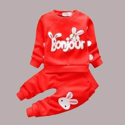 KidsCute Baby Boys & Baby Girls Casual Sweatshirt Trouser(RED)