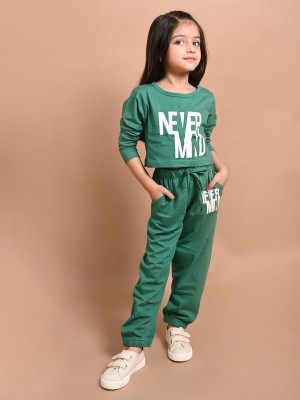 Lilpicks Girls Casual Top Trouser(Green)