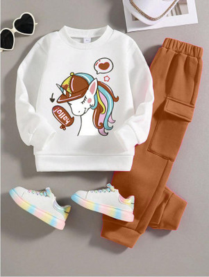 HEYFUN Girls Disney Princess Party(Festive) T-shirt Pant(brown)