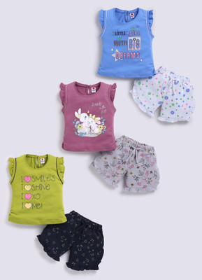 Mars Infiniti Baby Girls Casual Top Capri(olive green, wine, blue)