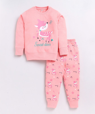 carrydreams Girls Casual Sweatshirt Track Pants(ROSE)