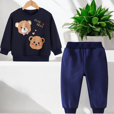 toystshirt Baby Boys & Baby Girls Casual Sweatshirt Pant(Navy)