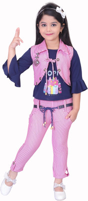 M IFSA GARMENTS Girls Tweety Party(Festive) Top Pant(PINK)