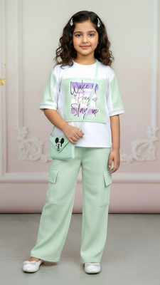 K DRESSES Girls Party(Festive) Top Pant(Mint Green)